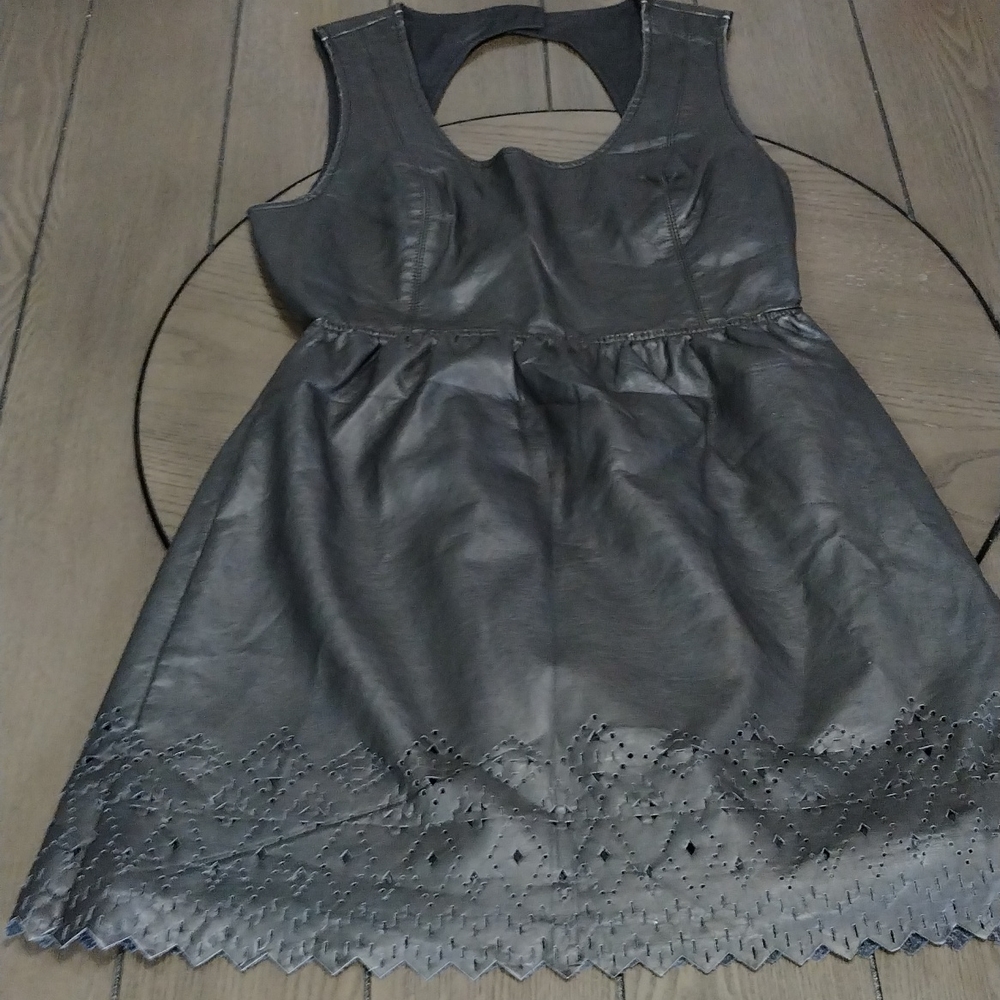 Billabong My Rules- Black Faux Leather Dress
